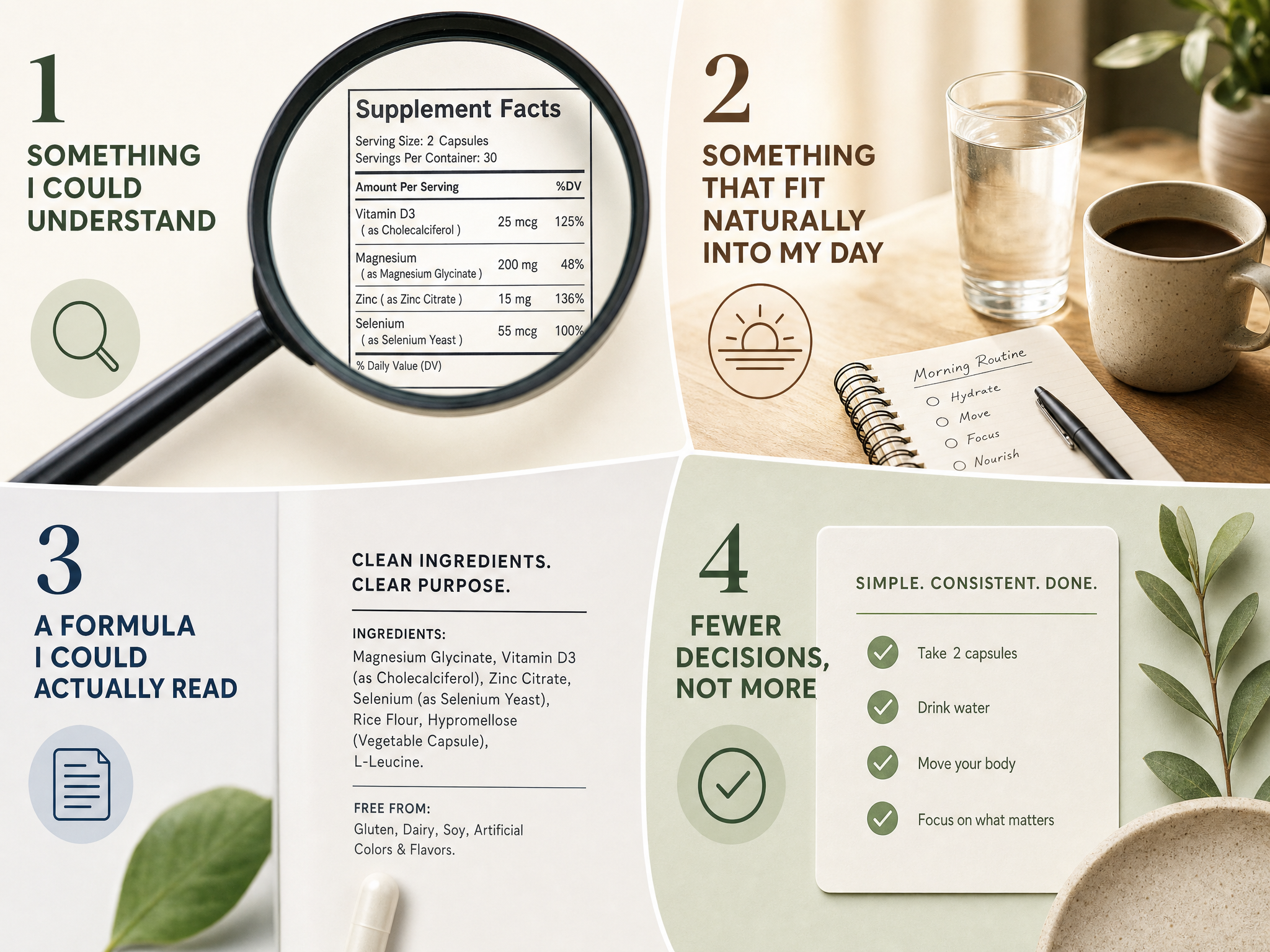 Four part infographic detailing what a smarter routine looks like